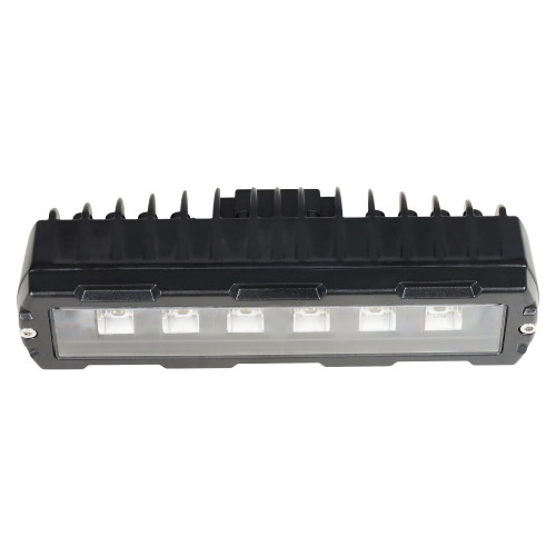 Фара светодиодная прямоугольная, 6LED, дальний свет (белый + желтый), 18Вт, 160x45x50мм, 12/24В, PRO