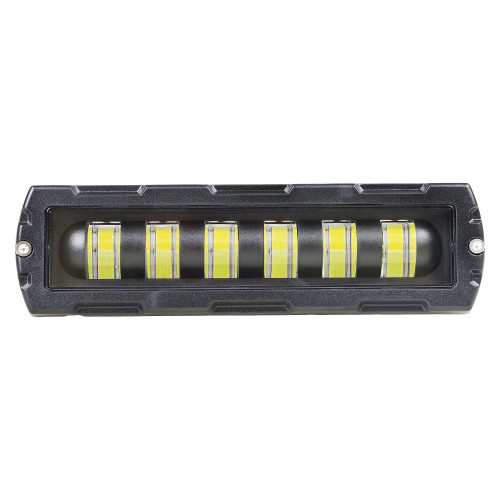 Фара светодиодная прямоугольная, 6LED, дальний свет (белый + желтый), 18Вт, 160x45x50мм, 12/24В, PRO