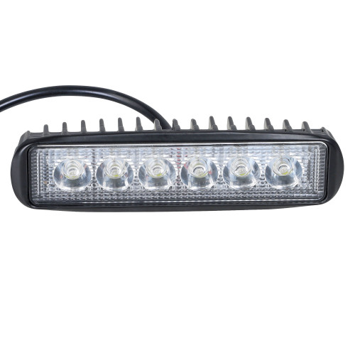 Фара светодиододная прямоугольная, 6LED, дальний свет, 18Вт, 157х42х40мм, 12/24В, PLUS МП-серия