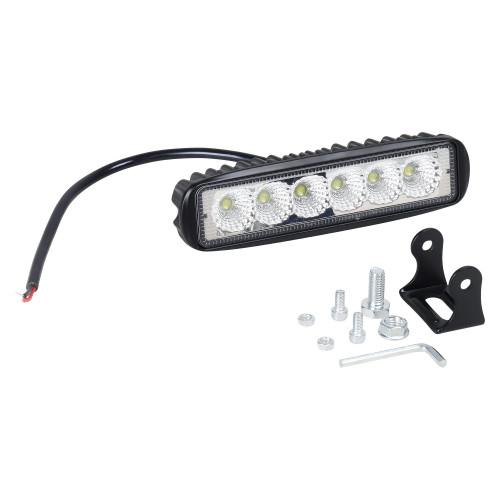 Фара светодиодная прямоугольная, 6LED, ближний свет, 18Вт, 157х42х40мм, 12/24В, PLUS МП-серия