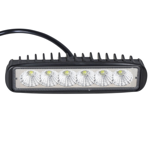 Фара светодиодная прямоугольная, 6LED, ближний свет, 18Вт, 157х42х40мм, 12/24В, PLUS МП-серия