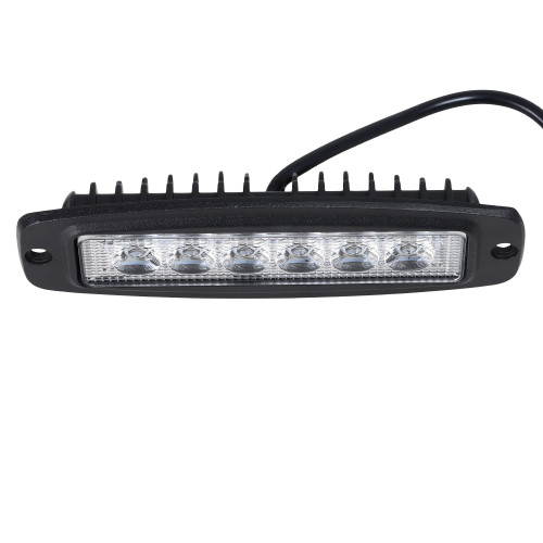 Фара светодиодная прямоугольная врезная, 6LED, дальний свет, 18Вт, 185х60х35мм, 12/24В, PLUS МП-серия