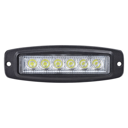 Фара светодиодная прямоугольная врезная, 6LED, дальний свет, 18Вт, 185х60х35мм, 12/24В, PLUS МП-серия