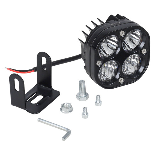 Фара светодиодная квадратная, 4LED, комбинированный свет (дальний + ближний), 40Вт, 78х78х50мм, 12/24В, PLUS МП-серия