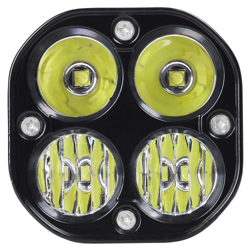 Фара светодиодная квадратная, 4LED, комбинированный свет (дальний + ближний), 40Вт, 78х78х50мм, 12/24В, PLUS МП-серия