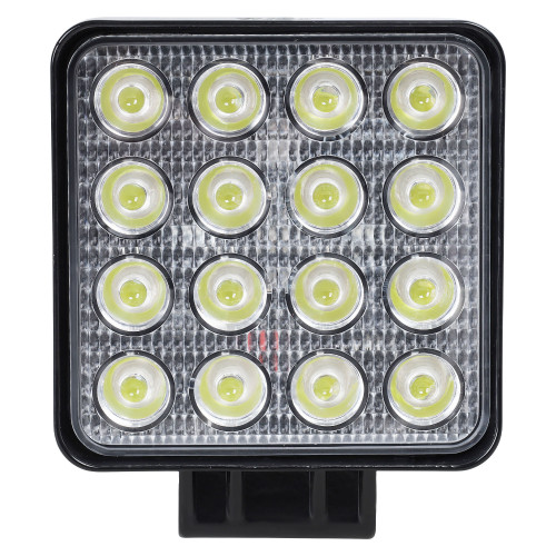 Фара светодиодная квадратная, 16LED, ближний свет, 48Вт, 112x112x47мм, 12/24В, PRO МП-серия