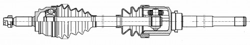 Привод передний правый для автомобилей Mitsubishi Outlander III (12-) 2.4i CVT 4WD