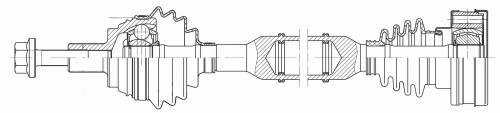 Привод передний правый для автомобилей Skoda Octavia A5 (04-) 1.4i MT