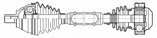 Привод передний правый для автомобилей Skoda Octavia A7 (13-) 1.8i MT