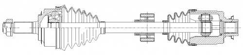 Привод передний правый для автомобилей Honda Accord (02-) 2.0i/2.4i AT/MT