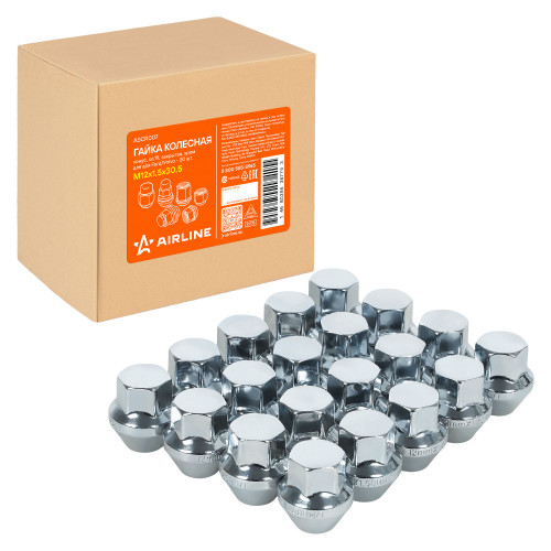 Гайка колесная M12x1,5x30,5, конус, ключ 19, закрытая, хром для а/м Ford/Volvo