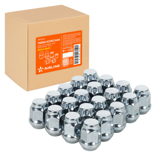 Гайка колесная M12x1,25x31, конус, ключ 19, закрытая, хром для а/м Suzuki