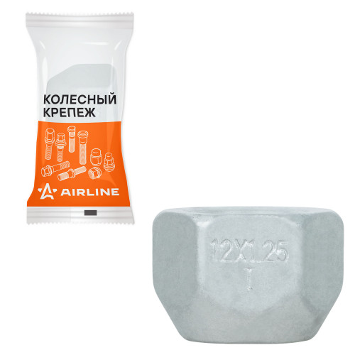 Гайка колесная M12x1,25x16, конус, ключ 21, открытая, дакромет, 1 шт для Nissan/Renault