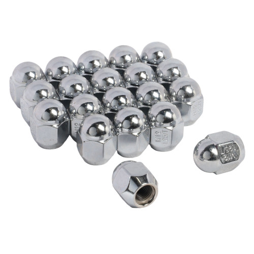 Гайка колесная M12x1,25x28, конус, ключ 21, закрытая, хром, 20 штук для а/м Nissan/KIA МП-серия