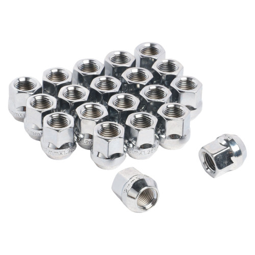 Гайка колесная M12x1,25x21, конус, ключ 17, открытая, хром, 20 штук для а/м Daewoo/Chevrolet МП-серия