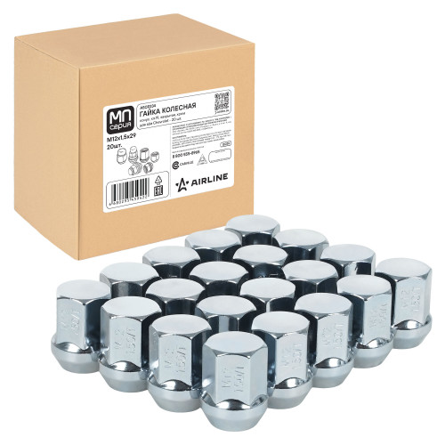 Гайка колесная M12x1,5x29, конус, ключ 19, закрытая, хром, 20 шт для а/м Chevrolet