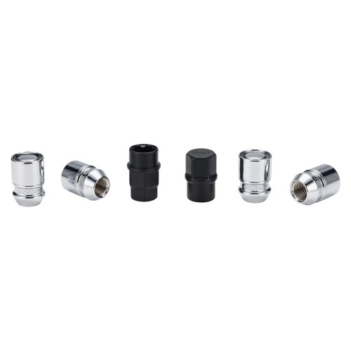 Секретки колесные (гайки) М12x1,5x33, конус, 2 ключа 19/21, хром, тип A, комплект из 4 штук + 2 головок для а/м Hyundai/KIA