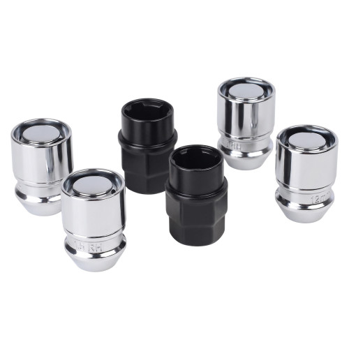 Секретки колесные (гайки) М12x1,5x33, конус, 2 ключа 19/21, хром, тип A, комплект из 4 штук + 2 головок для а/м Hyundai/KIA
