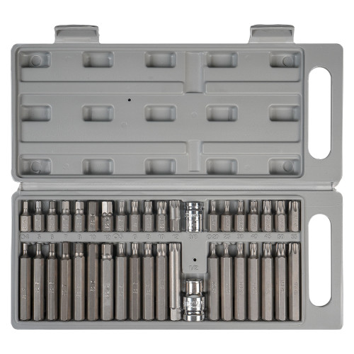 Набор бит вставок TORX, SPLINE, HEX 3/8" 30мм и 75мм с держателями бит 1/2"DR и 3/8"DR 40 пр. в кейсе