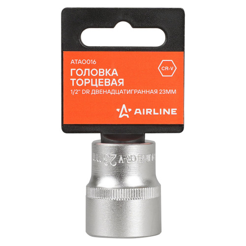 Головка торцевая 1/2"DR двенадцатигранная 23мм, L=38мм пласт.подвес