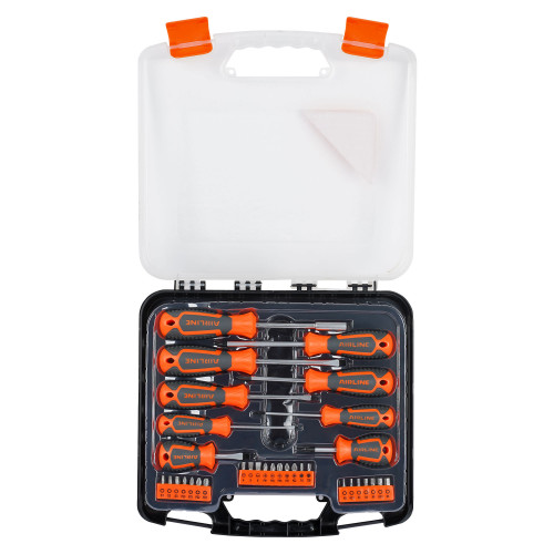 Набор отверток и бит 33пр. (SL, PH, PZ, HEX, TORX, SQUARE) пласт.кейс