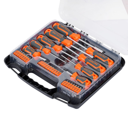 Набор отверток и бит 33пр. (SL, PH, PZ, HEX, TORX, SQUARE) пласт.кейс