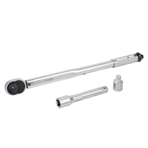 Ключ динамометрический 1/2" 40-210Нм, набор 3 пр. (адаптер 3/8", удл. 1/2" 125мм), кейс