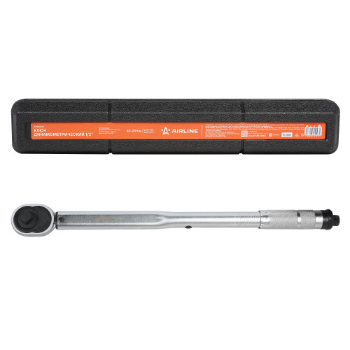Ключ динамометрический 1/2" 40-210Нм, набор 3 пр. (адаптер 3/8", удл. 1/2" 125мм), кейс