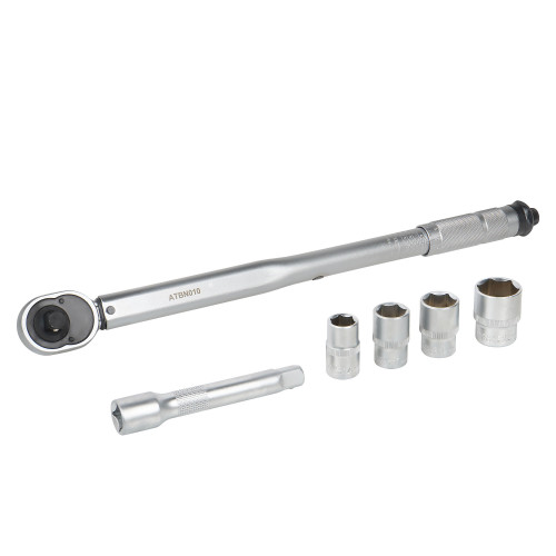 Ключ динамометрический 1/2" 40-210Нм, набор 6 пр. (головки 14,17,19,24 удл.125 мм), кейс