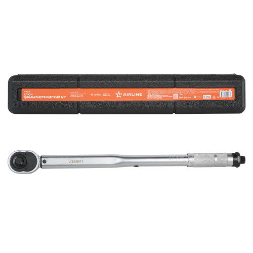 Ключ динамометрический 1/2" 40-210Нм, набор 5 пр. (головки 17,19,21 удл.125 мм), кейс
