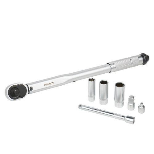 Ключ динамометрический 3/8" 19-110Нм,набор 7 пр(адапт1/4"1/2"голов14,17,19удл150), кейс