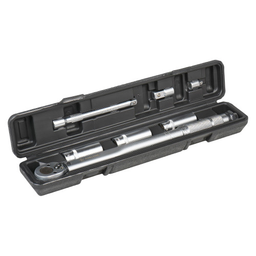 Ключ динамометрический 3/8" 19-110Нм,набор 7 пр(адапт1/4"1/2"голов14,17,19удл150), кейс