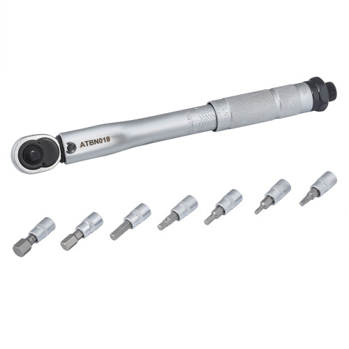 Ключ динамометрический 1/4" 5-25Нм, набор 8пр. ( T25, H3, H4, H5, H6, H8, H10), кейс