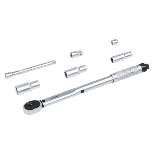 Ключ динамометрический 3/8" 19-110Нм,набор 7 пр(адапт1/4"1/2"голов14,17,19удл150), кейс МП-серия