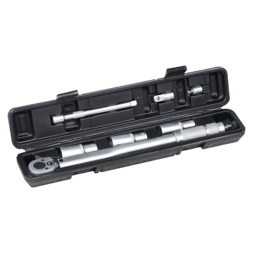 Ключ динамометрический 3/8" 19-110Нм,набор 7 пр(адапт1/4"1/2"голов14,17,19удл150), кейс МП-серия