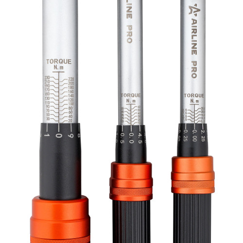 Ключ динамометрический PRO, набор 3пр. (1/4" 5-25Нм, 3/8" 10-60Нм, 1/2" 20-230Нм), кейс