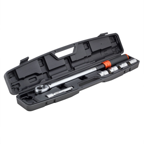 Ключ динамометрический 1/2" 40-220Нм PRO, набор 6пр.(головки 17,19,21,24 удл125 мм), кейс