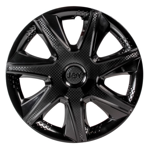 Колпаки колесные 15" "Джой", черный глянец, карбон, компл. 2 шт.