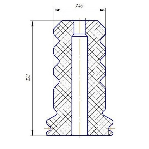 Ремонтный комплект амортизатора (универсальный комплект d10/h102) (кожух 1 шт. + отбойник 1 шт.) PUR полиуретан