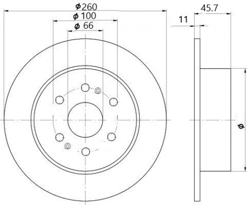 Комплект тормозных дисков для автомобилей Лада Vesta (15-) / Лада Vesta (GFL35) (25-) задняя ось d=260 окрашенный Geomet