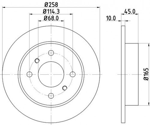 Комплект тормозных дисков для автомобилей Nissan Almera N16 (00-) задний d=258