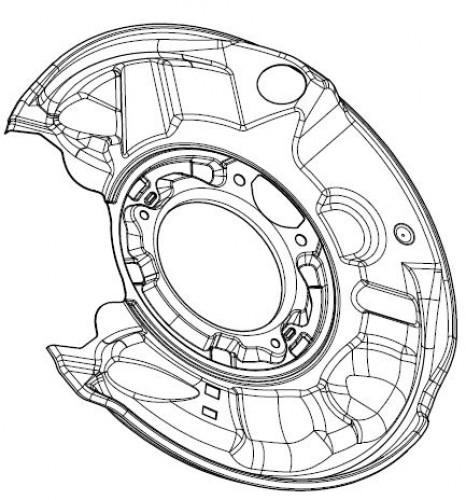 Кожух заднего правого тормозного диска для автомобилей Mercedes C (W203) (00-)