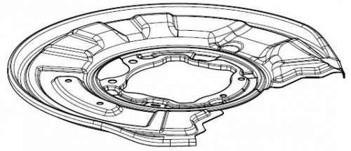 Кожух заднего правого тормозного диска для автомобилей Mercedes C (W204) (07-)