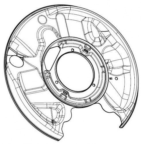 Кожух заднего левого тормозного диска для автомобилей Mercedes C (W202) (93-) / E (W210) (95-)