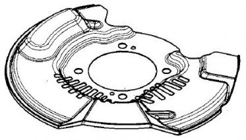 Кожух переднего правого тормозного диска для автомобилей Toyota Hilux (04-) с тормозными дисками 319мм