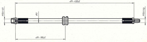 Шланг тормозной для автомобилей Лада XRay (15-) / Renault Duster (10-) / Sandero (14-) передний L=476мм