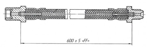 Шланг тормозной для автомобилей УРАЛ 375 / 4320 / 5557 / 5323 задний L=640мм (длинный)