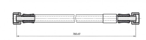 Шланг тормозной для автомобилей КамАЗ 6520 задний L=780мм (гайка-гайка)