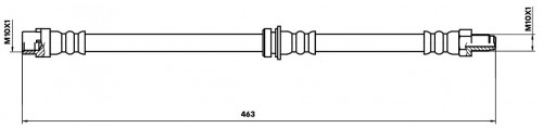 Шланг тормозной для автомобилей BMW X6 E71 (08-) / F16 (14-) / X5 E70 (07-) / F15 (13-) задний левый / правый внешний L=463мм