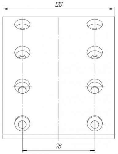Накладка тормозной колодки для автомобилей МАЗ Зубренок 4370 перед. ремкомплект 8 шт. R0 с заклёпками